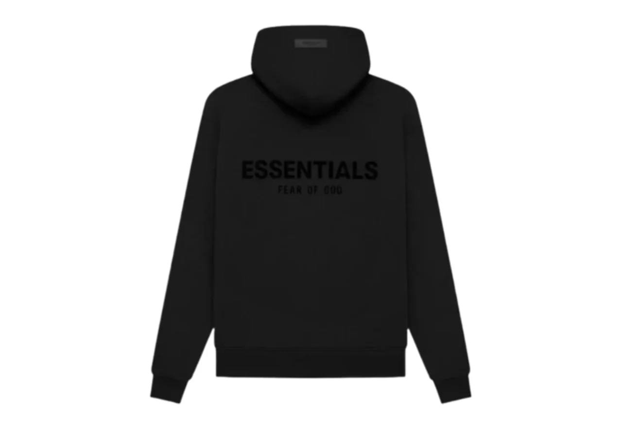HOODIE ESSENTIALS NEGRA Y BLANCA