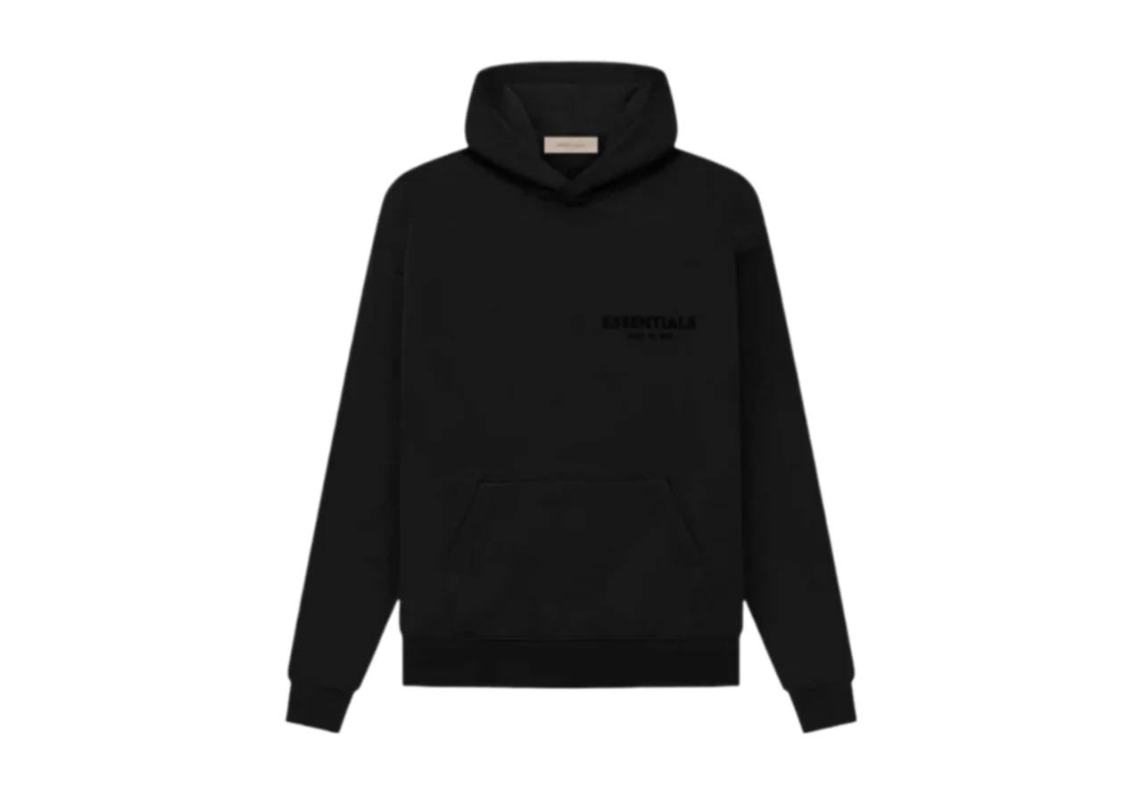 HOODIE ESSENTIALS NEGRA Y BLANCA
