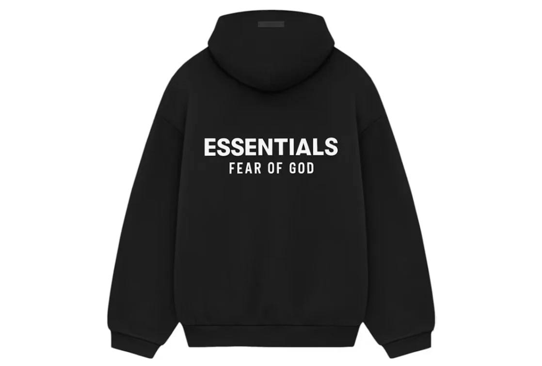 HOODIE ESSENTIALS NEGRA Y BLANCA