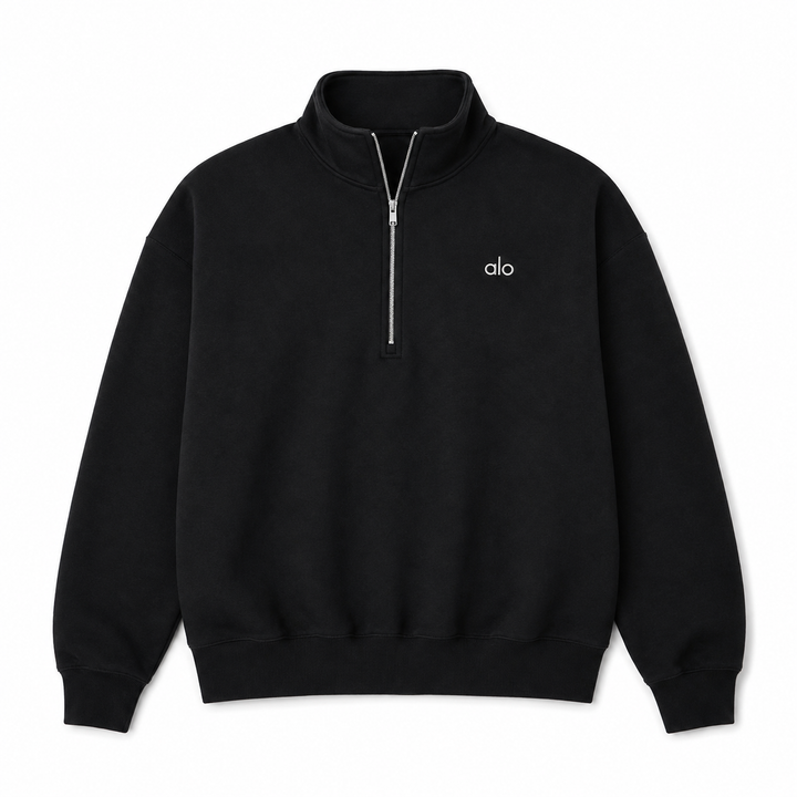 Sudadera Hoodie Alo Zip Negro