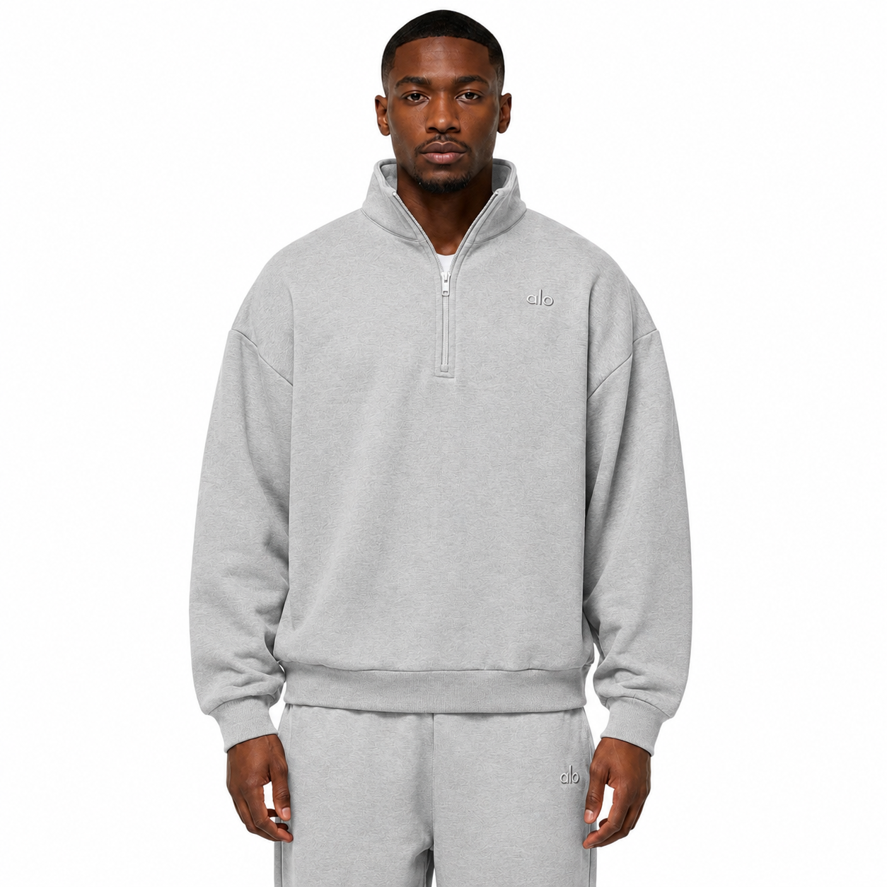 Sudadera Hoodie Alo Zip Gris