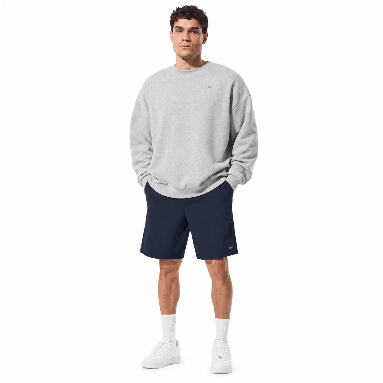 Sudadera Hoodie Alo Crewneck Gris