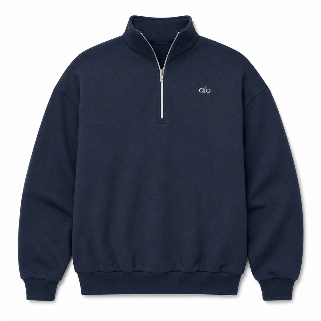 Sudadera Hoodie Alo Zip Azul Navy