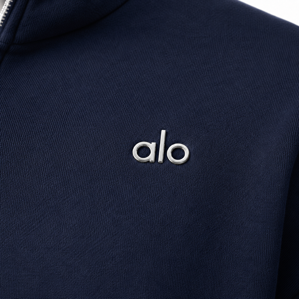 Sudadera Hoodie Alo Zip Azul Navy