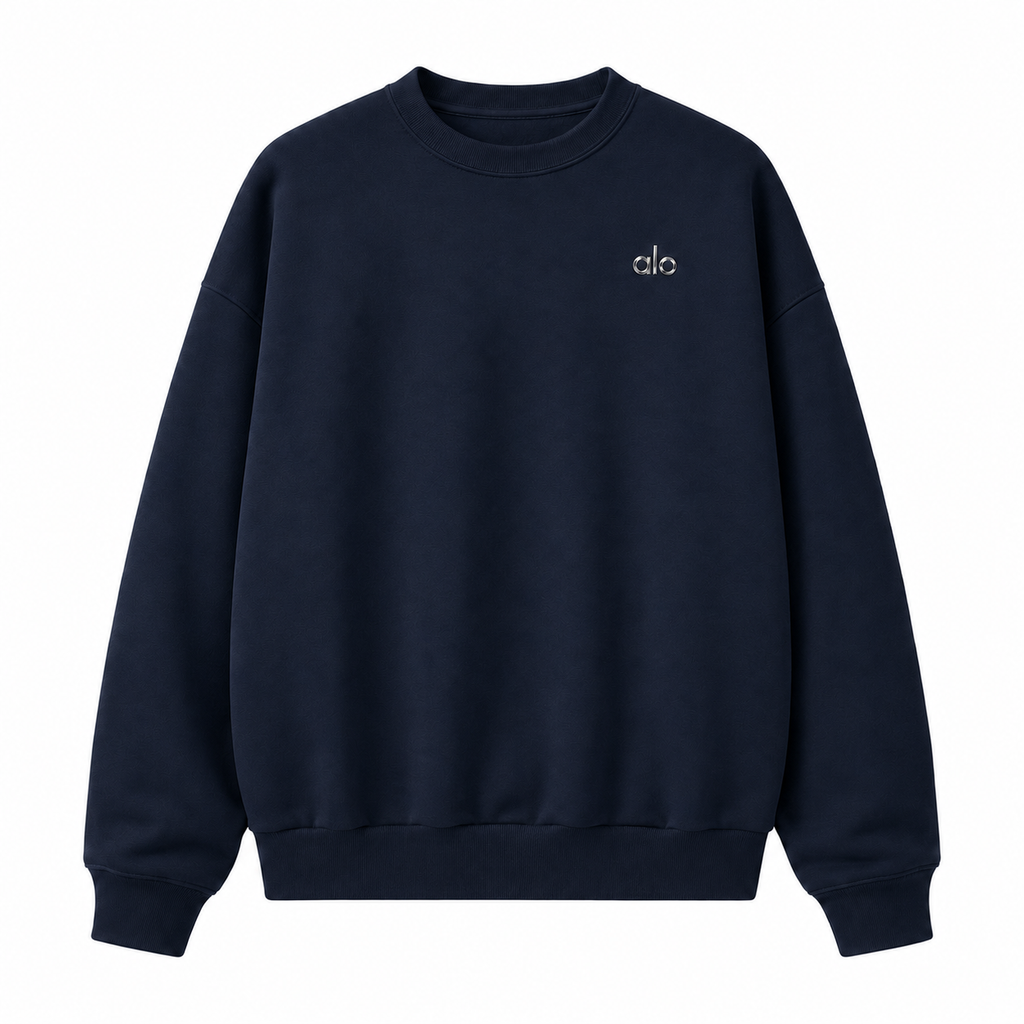 Sudadera Hoodie Alo Crewneck Azul Navy
