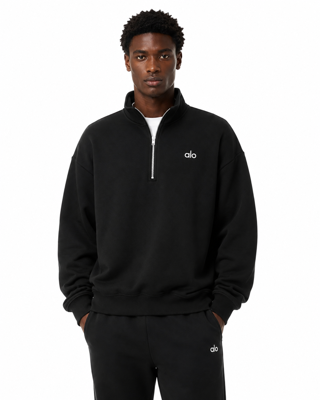 Sudadera Hoodie Alo Zip Negro